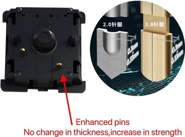 Alt view image 2 of 7 - GATERON Oil King V2 Pre-lubed Keyboard Switches, 5-Pin 55gf Black Linear Switches Compatible for MX Mechanical Keyboard DIY(90PCS)