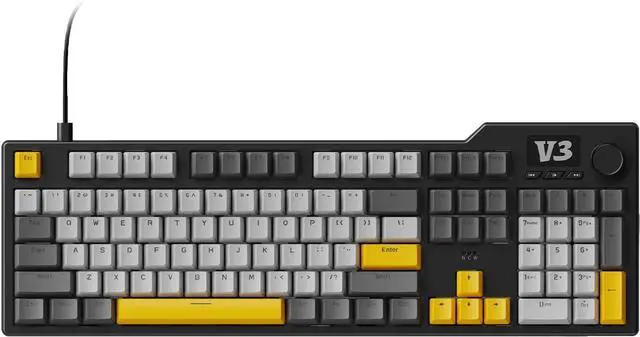Main image of AJAZZ AK35I V3 104-Key Full Size Wired Gasket Mount Gaming Keyboard with Multimedia Buttons & Knob Control | Five Layer Pad | OEM Profile PBT Keycaps | Blue Backlit Custom Keyboard