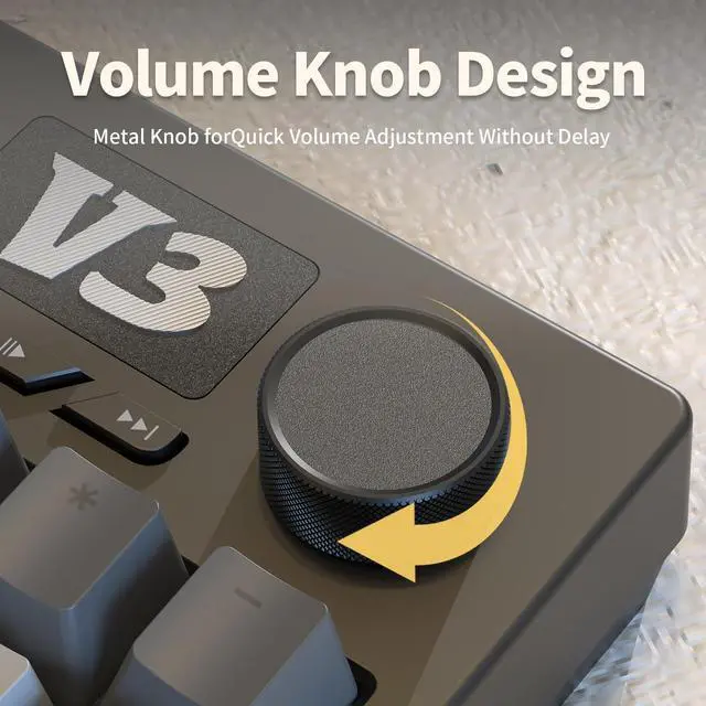 Alt view image 5 of 5 - AJAZZ AK35I V3 104-Key Full Size Wired Gasket Mount Gaming Keyboard with Multimedia Buttons & Knob Control | Five Layer Pad | OEM Profile PBT Keycaps | Blue Backlit Custom Keyboard