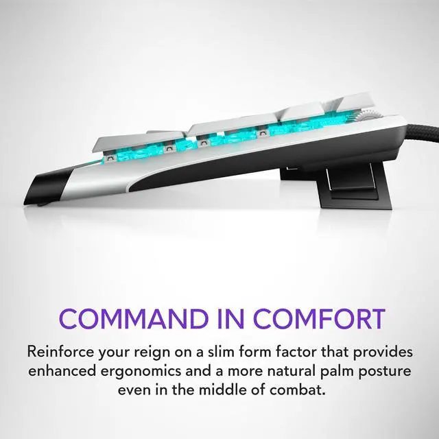 Alt view image 4 of 7 - Alienware Low-Profile RGB Gaming Keyboard AW510K Light, Alienfx Per Key RGB Lighting, Media Controls and USB Passthrough, Cherry MX Low Profile Red Switches, Lunar light