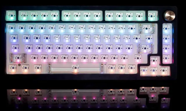 Alt view image 2 of 7 - GK GAMAKAY SN75 75% Mechanical Keyboard Kit, VIA Programmable Hot Swap Tri-Mode Bluetooth/Type-C/2.4G Wireless RGB Customized Keyboard Kit, PCB Mounting Plate EVA Sound Insulation Mat (Black)