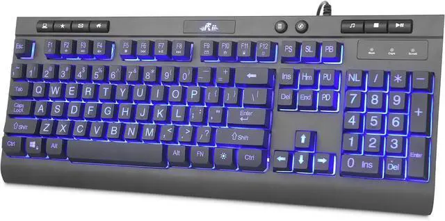 Main image of Rii RK900Pro Large Print Backlit Keyboard, Wired USB Full Size Computer Keyboard with Blue Backlight,Compatible with Windows, Mac,Chrome,Linux
