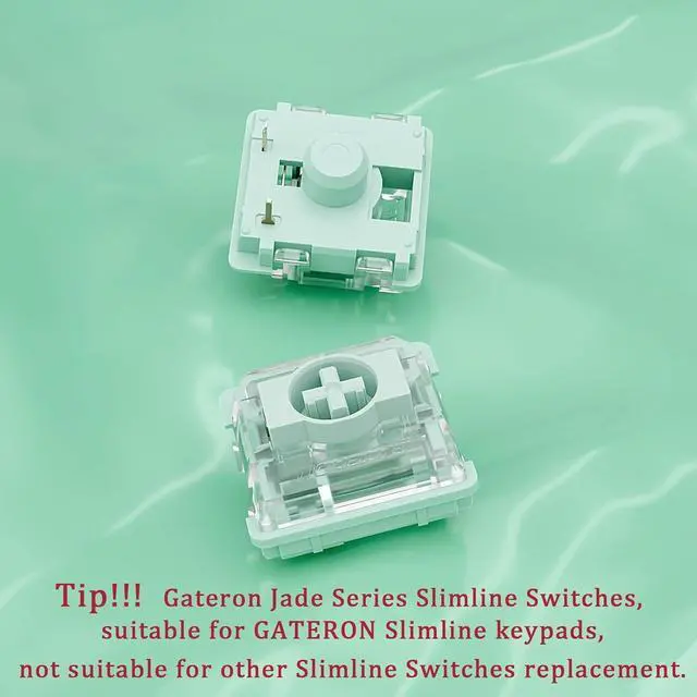 Alt view image 2 of 7 - Gateron KS-33 Low Profile 2.0 Jade Tactile Keyboard Switch, 65gf 3 Pin RGB LED Factory Pre-lubed Key Swiches for MX Mechanical Keyboard(Jade,72Pcs)