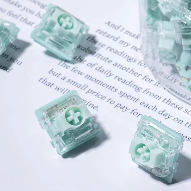 Alt view image 6 of 7 - Gateron KS-33 Low Profile 2.0 Jade Tactile Keyboard Switch, 65gf 3 Pin RGB LED Factory Pre-lubed Key Swiches for MX Mechanical Keyboard(Jade,72Pcs)
