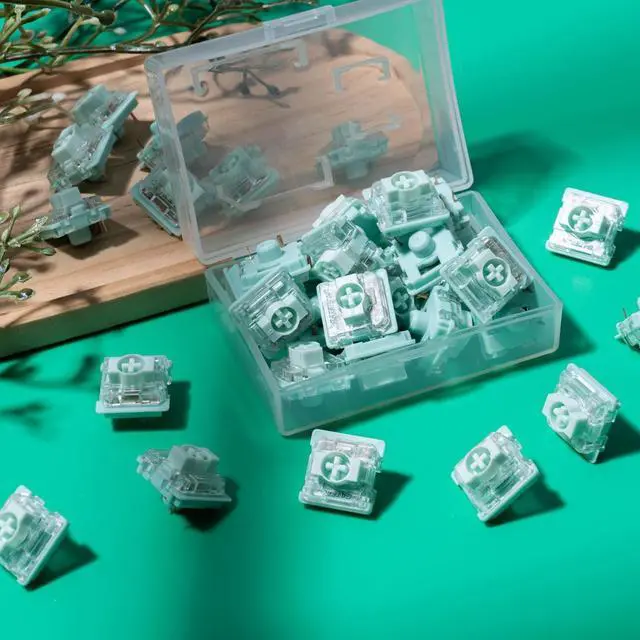 Alt view image 7 of 7 - Gateron KS-33 Low Profile 2.0 Jade Tactile Keyboard Switch, 65gf 3 Pin RGB LED Factory Pre-lubed Key Swiches for MX Mechanical Keyboard(Jade,72Pcs)