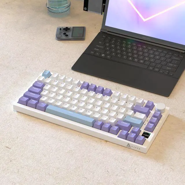 Alt view image 7 of 7 - AJAZZ AJ AK820PRO 75% Gasket Mechanical Keyboard with TFT Screen - Five Layer Padding - 4000mAh Battery - South Facing LED - Bluetooth/2.4GHZ/Wired Hot Swap RGB Keyboard, Gift Switch