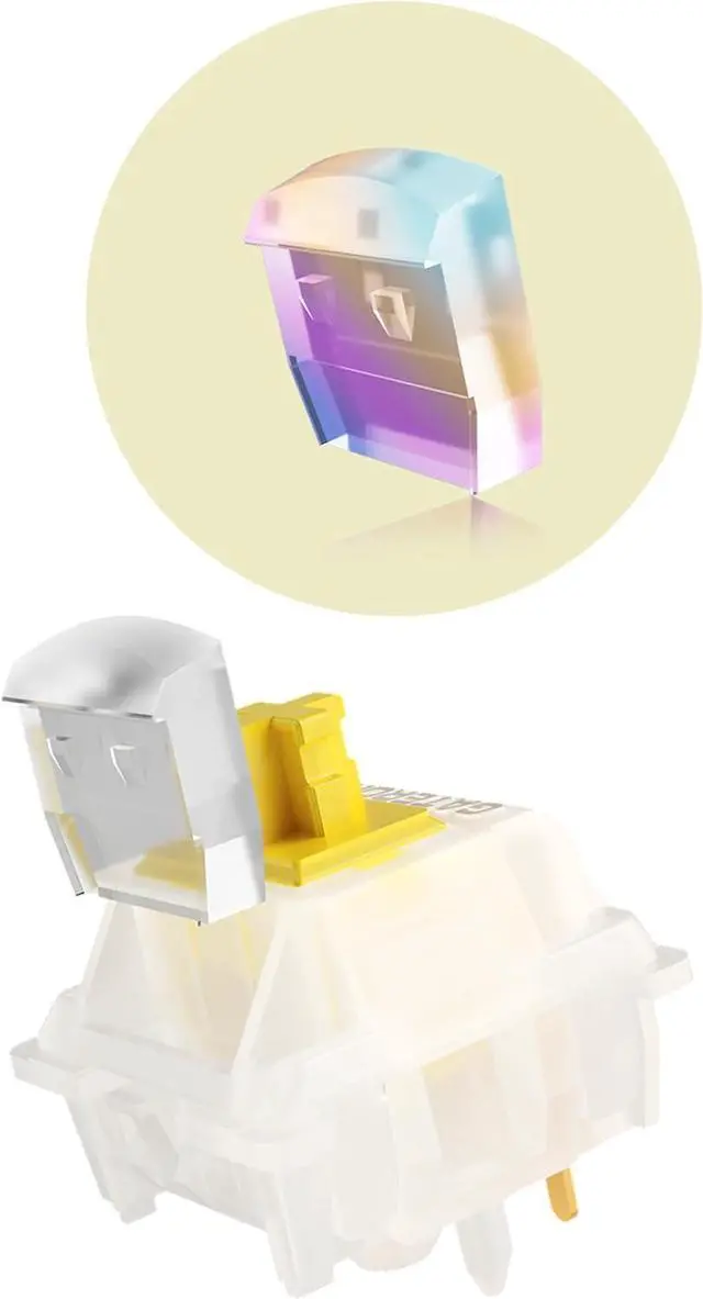 Alt view image 2 of 6 - GATERON Milky Yellow Pro V3 Keyboard Switches, Pre-lubed Linear 5 pin for All MX Mechanical Keyboard (108PCS)