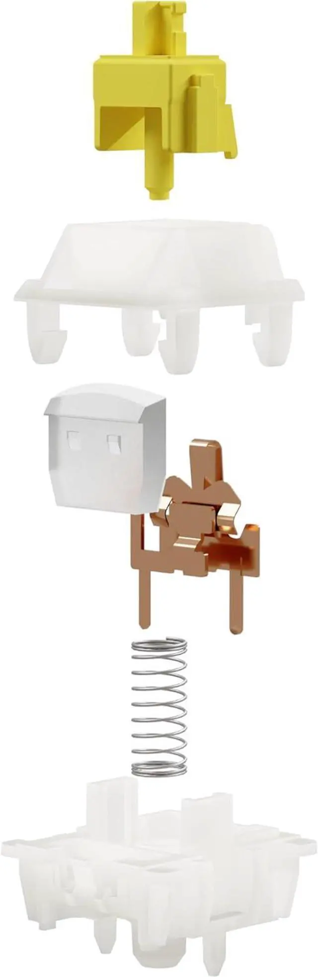 Alt view image 5 of 6 - GATERON Milky Yellow Pro V3 Keyboard Switches, Pre-lubed Linear 5 pin for All MX Mechanical Keyboard (108PCS)