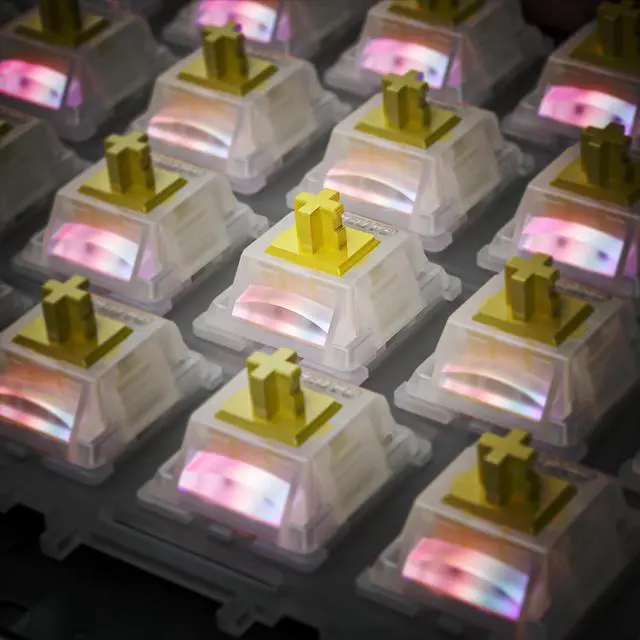 Alt view image 6 of 6 - GATERON Milky Yellow Pro V3 Keyboard Switches, Pre-lubed Linear 5 pin for All MX Mechanical Keyboard (108PCS)