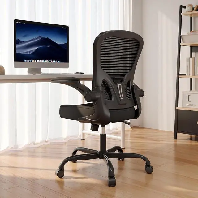 Alt view image 2 of 7 - Office Chair, Ergonomic Desk Chairs 330LBS Capacity High Back Mesh Computer Chair with Flip-up Armrests, Comfy Work Chair with Adjustable Lumbar Support, Rolling Chair