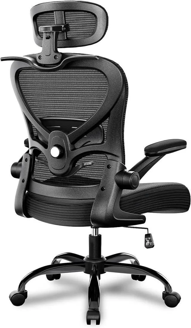Main image of Ergonomic Office Chair with Headrest 3D, Mesh Office Desk Chair with Adjustable Lumbar Support, Computer Chair with Flip up Armrests, 350LBS Capacity - Design for Home/Offices - Black