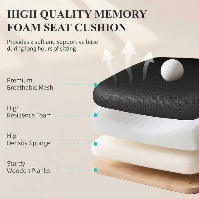 Alt view image 6 of 7 - Flysky Mesh Office Chair, Ergonomic Computer Desk Chairs for Home Office - with Comfy/Comfortable Flip-up Arm Rests, Lumbar Support, Height Adjustable, 360 Degree Rolling Swivel (Black)