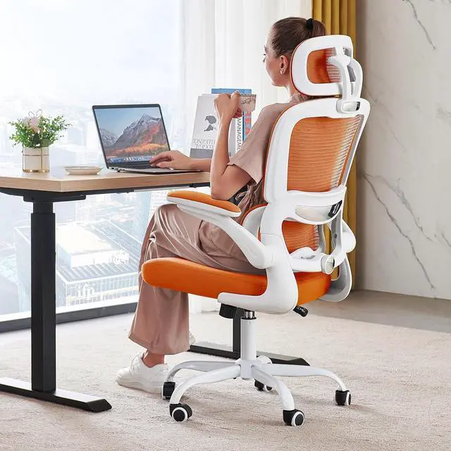 Main image of TRALT Office Chair Ergonomic Desk Chair, 330 LBS Home Mesh Office Desk Chairs with Wheels, Comfortable Gaming Chair, High Back Office Chair for Long Hours (Orange)