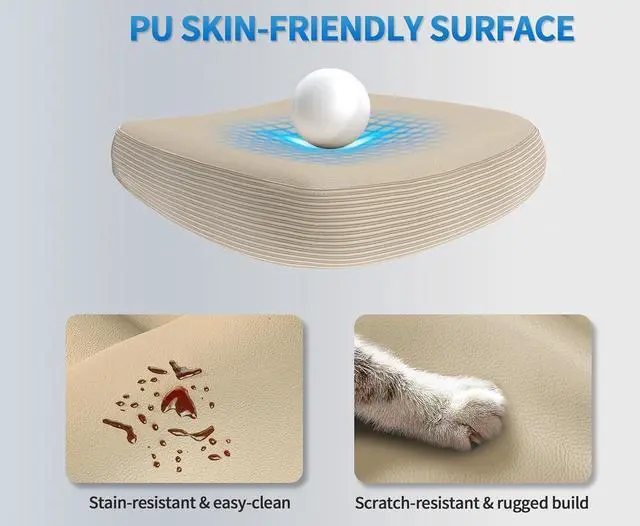 Alt view image 4 of 7 - TRALT Ergonomic Office Chair - Desk Chair with Wave High Back Adjustable Lumbar Support Computer Chair - Gaming Chairs Mesh Backrest and PU Leather Seat for Home Reading Chairs to Adults(Beige)