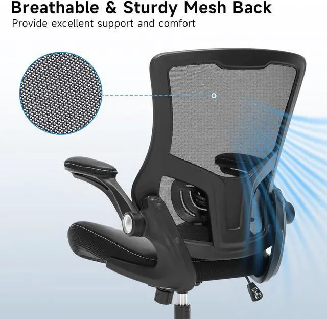 Alt view image 7 of 7 - Office Chair Ergonomic Desk Chair 350lbs Comfy Mesh Computer Chair with Adjustable Lumbar Support Flip-up Armrests, Executive Rolling Swivel Comfy Task Chair for Home Office