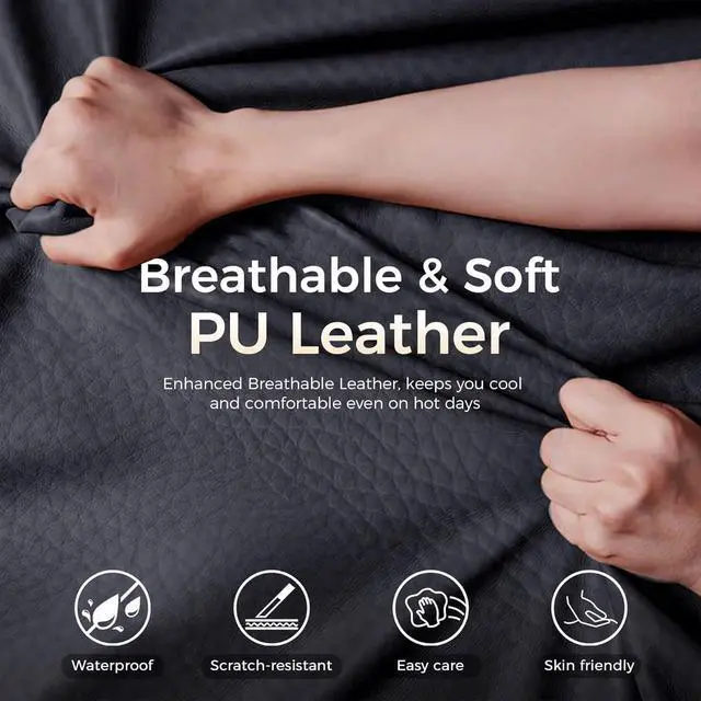 Alt view image 7 of 7 - COMHOMA Big and Tall Office Chair 400lbs High Back Gaming Chair with Ergonomic Lumbar Support & Pocket Spring Cushion for Lower Back Pain Relief, Leather Executive Chair with Foot Rest, White/Black