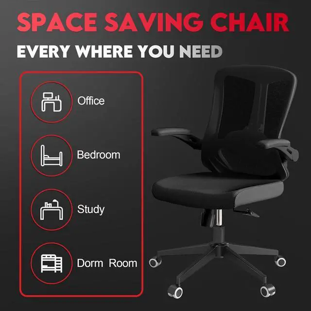 Alt view image 6 of 7 - Ergonomic Office Chair - 400LB Comfy Desk Chairs with Headrest and Lumbar Back Support, Heavy Duty Mesh Computer Chairs with Wheels and Arms for Home Office, Study, Bedroom and Dorm (05black)