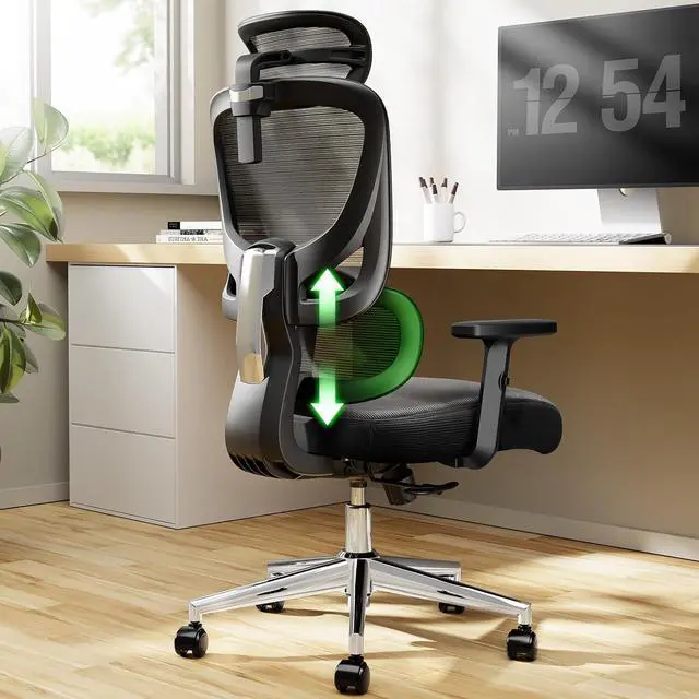 Main image of Marsail Ergonomic Office Chair Desk Chair,Gaming Chair with Height Adjustable Lumbar Support,Breathable Mesh Seat Adjustable Swivel Rolling Home Executive, Adjustable Armrest& 90-135°Rocking,Black