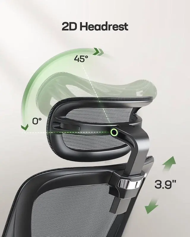 Alt view image 5 of 7 - Marsail Ergonomic Office Chair Desk Chair,Gaming Chair with Height Adjustable Lumbar Support,Breathable Mesh Seat Adjustable Swivel Rolling Home Executive, Adjustable Armrest& 90-135°Rocking,Black