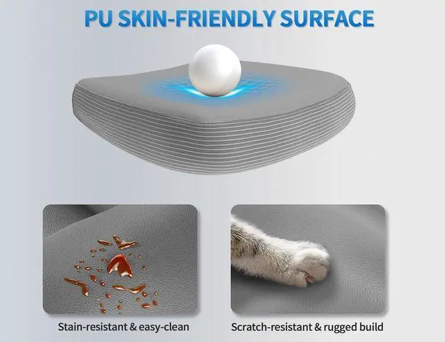 Alt view image 4 of 7 - TRALT Ergonomic Office Chair - Desk Chair with Wave High Back Adjustable Lumbar Support Computer Chair - Gaming Chairs Mesh Backrest and PU Leather Seat for Home Reading Chairs to Adults(Grey)