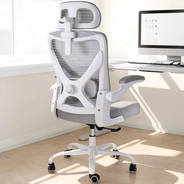 Alt view image 3 of 7 - Ergonomic Office Chair: 330LBS Computer Desk Chair Comfy-Mesh High Back Gaming Rolling Chairs with Adjustable Lumbar Support-Executive Task Chair for Adults (White Gray)