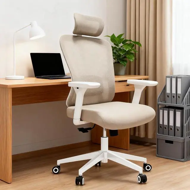 Main image of Ergonomic Office Chair - 350LB Mesh Office Chair with Adjustable Lumbar, High Back Computer Chair with 3D Armrests, Comfy Chair with 2D Headrest & Tilt Function for Study, Work, Gaming