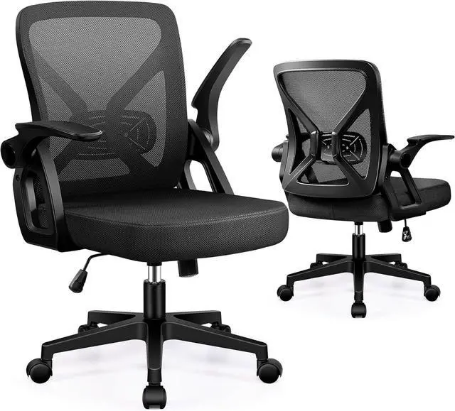 Main image of FelixKing Office Chair - Ergonomic Desk Chair Breathable Mesh Task with Wheels and Lumbar Support Home Desk Office Chairs with Flip up Armrest Rolling Swivel for Home Computer Black