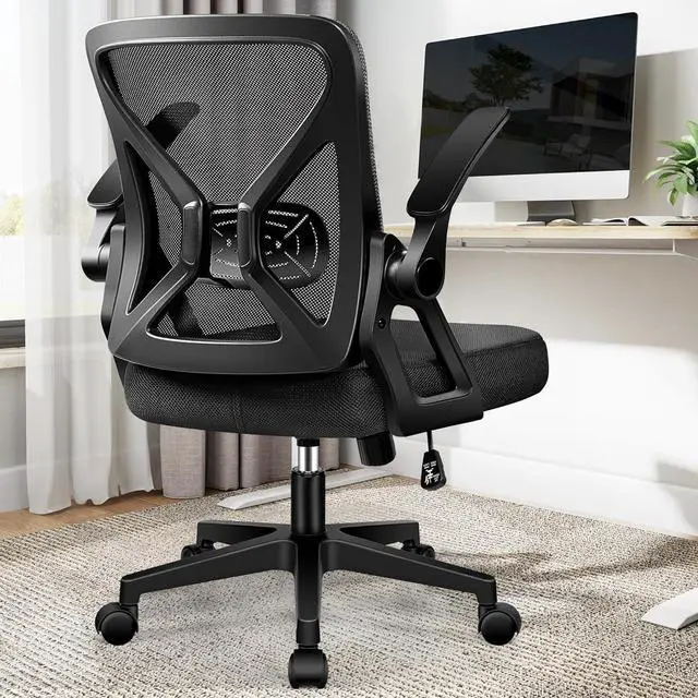 Alt view image 2 of 7 - FelixKing Office Chair - Ergonomic Desk Chair Breathable Mesh Task with Wheels and Lumbar Support Home Desk Office Chairs with Flip up Armrest Rolling Swivel for Home Computer Black
