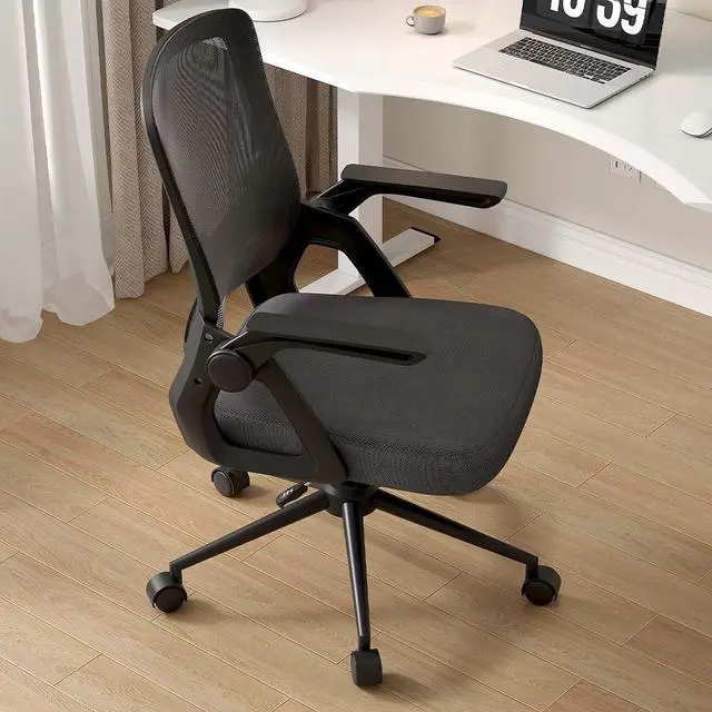 Alt view image 7 of 7 - naspaluro Ergonomic Office Chair | Mesh Back, Flip-Up Arms, Lumbar Support | Adjustable Height & Tilt Swivel  Comfortable Desk Chair for Home Office, Study, Work  Black