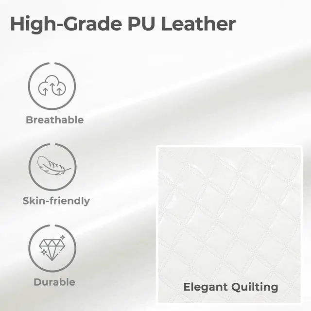 Alt view image 7 of 7 - Criss Cross Chair with Flip-Up Arms and Lockable Wheels, Leather Cross Legged Office Desk ChairWider 125°Tilting Adjustable Swivel Computer Chair for Home, Apartment, Bedroom,White