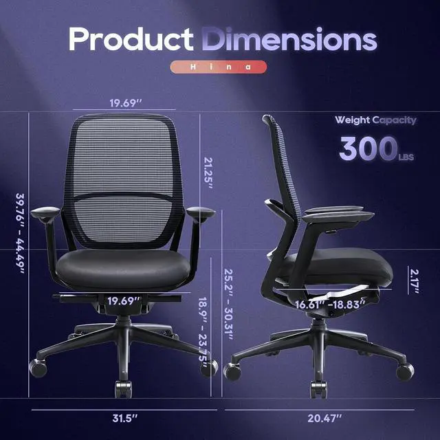 Alt view image 3 of 7 - Ergonomic Office Chair, High Back Mesh Desk Chair with Adjustable Lumbar Support, Reclining Backrest, 4D Armrests, Breathable Mesh, Comfortable Computer Chair for Home Office, Work,Study
