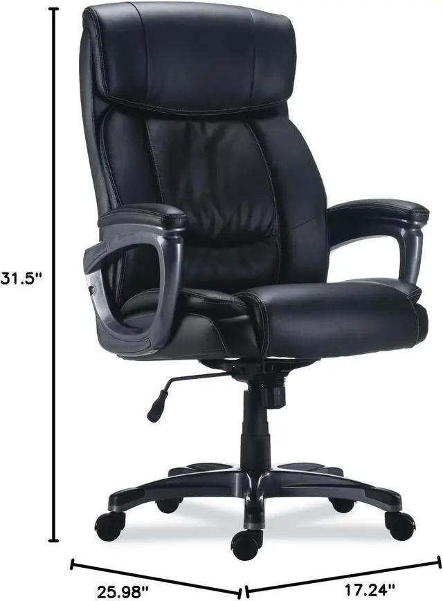 Alt view image 3 of 7 - Alera EGINO Big and Tall Chair, Supports UP to 400 LB, Black SEAT/Back, Black Base
