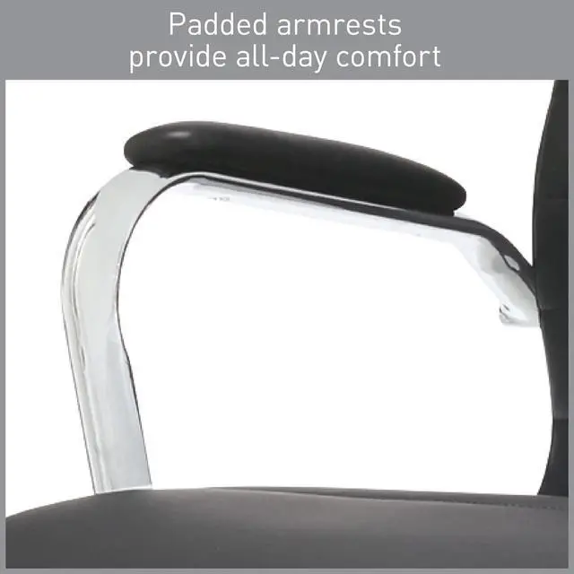 Alt view image 3 of 6 - Realspace® Modern Comfort Series Winsley Bonded Leather Mid-Back Chair, Black