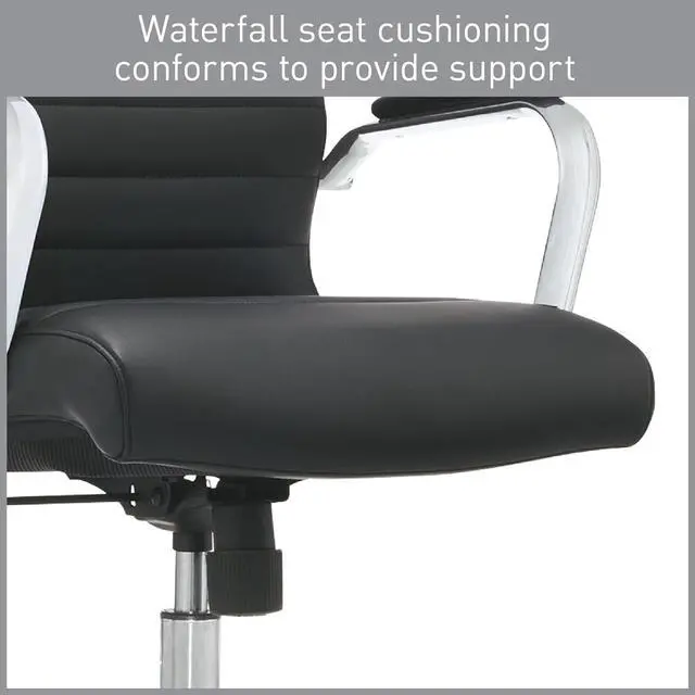 Alt view image 5 of 6 - Realspace® Modern Comfort Series Winsley Bonded Leather Mid-Back Chair, Black