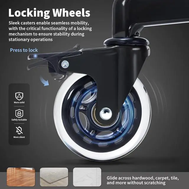 Alt view image 5 of 7 - Fabric High Back Office Chair 400lbs-Adjustable Built-in Lumbar SupportFlip Arms, Locking Wheels-Ergonomic Computer Desk Chair with Heavy Duty BaseThick Padded Large Work Chairs for Adults Men Women