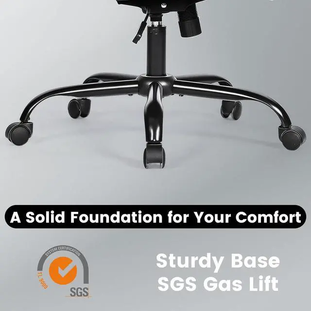 Alt view image 5 of 7 - 500LBS Big and Tall Fabric Office Chair for Heavy People, Ergonomic Heavy Duty Desk Chair with Large Seat, Breathable Gaming Chair, Double Cushion & Flip-Up Armrests & Adjustable Height, Greycloth