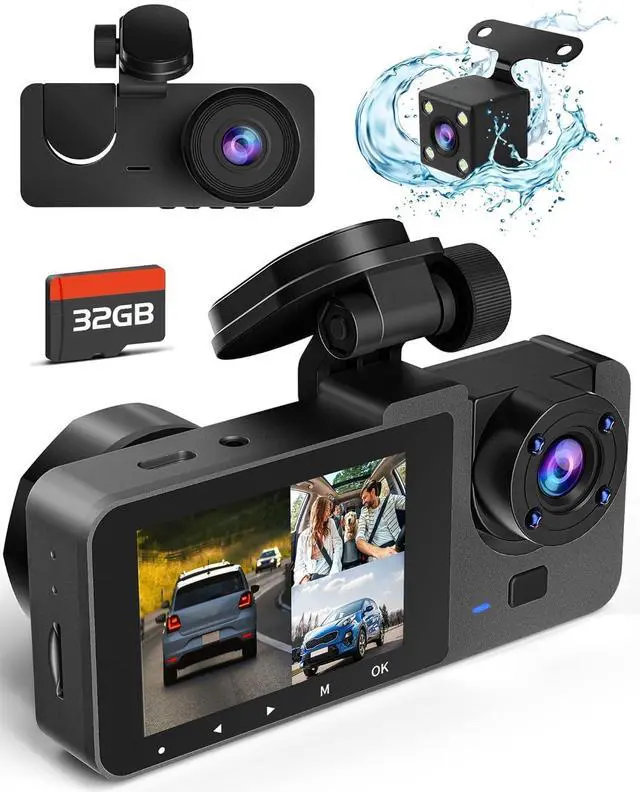 Main image of Dash Camera for Cars,4K Full UHD Car Camera Front Rear with 32GB Card,Built-in Super Night Vision,2.0'' IPS Screen,170°Wide Angle,WDR, 24H Parking Mode, Loop Recording.