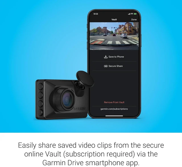 Alt view image 6 of 6 - Garmin Dash Cam X110, Compact 1080p HD Dash Cam