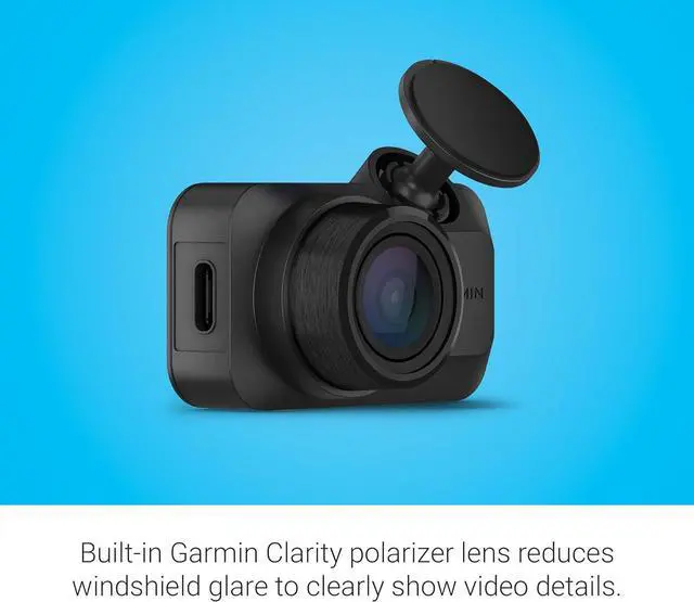 Alt view image 4 of 7 - Garmin Dash Cam Mini 3 Ultracompact 1080p HD Camera | 140° FOV, Clarity Polarizer, Voice Control, Automatic Incident Detection Recording | with Signature Series 256GB Micro SDXC Card