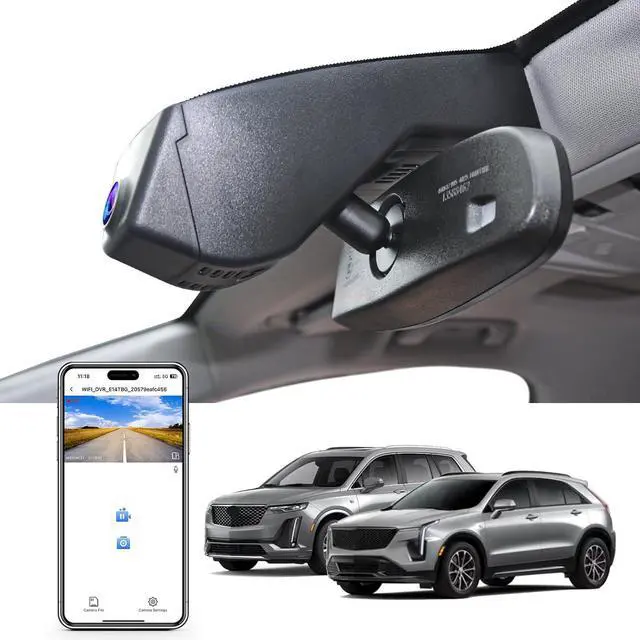 Main image of 4K Dash Cam Custom fit for Cadillac XT5 2017-2025 XT6 2020-2025(Model A), UHD 2160P Video, WiFi, App, Loop Recording, Easy to Install, 64GB Card