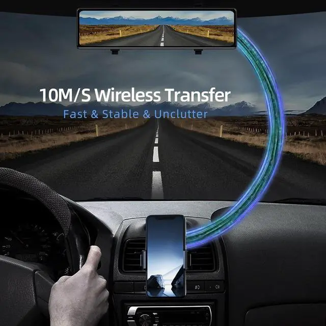 Alt view image 3 of 7 - 4K Mirror Dash Cam Front and Rear, 12'' Dual WiFi Dashcam for Cars with Voice Control, ADAS&BSD&LCA, GPS, Reverse Assist, G-Sensor, 24 Parking Monitor, Free 64GB Card