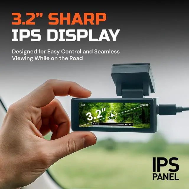 Alt view image 7 of 7 - TORVO 4K Dash Cam Front and Rear for Cars Included 64GB Card, 3.2 IPS Screen and Loop Recording, Car Dash Camera 4K/1080p with 5G WiFi & GPS, Night Vision with 24H Parking Mode & App Control