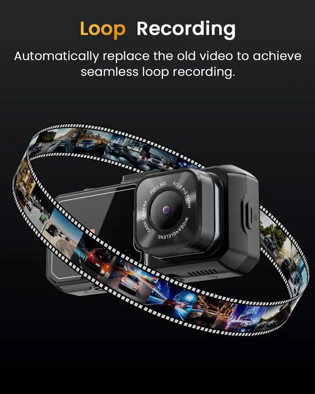 Alt view image 7 of 7 - IIWEY 4K Dash Cam Front and Rear for Cars, Dual UHD Camera with WiFi, Free 64GB Card, 3.16" IPS, G-Sensor, Parking Mode, Loop Recording, WDR