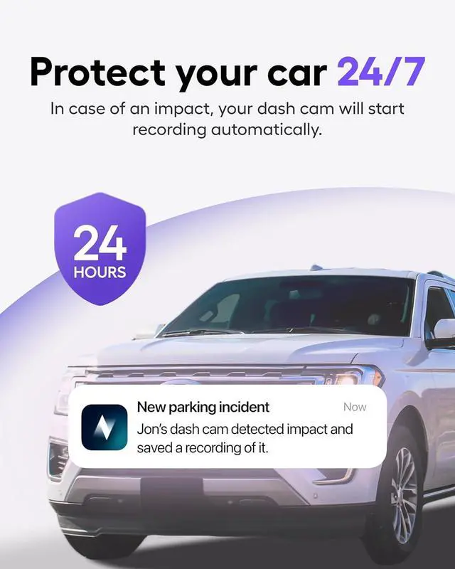 Alt view image 2 of 7 - Nexar Beam GPS Dash Cam - Dash Camera for Cars with 32GB SD Card Included Unlimited Cloud Storage 24H Parking Mode Dash Cam for Cars. Wireless Car Camera with 1-Year Nexar Classic App Subscription
