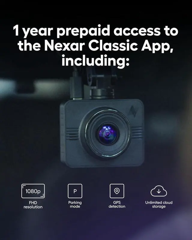 Alt view image 7 of 7 - Nexar Beam GPS Dash Cam - Dash Camera for Cars with 32GB SD Card Included Unlimited Cloud Storage 24H Parking Mode Dash Cam for Cars. Wireless Car Camera with 1-Year Nexar Classic App Subscription