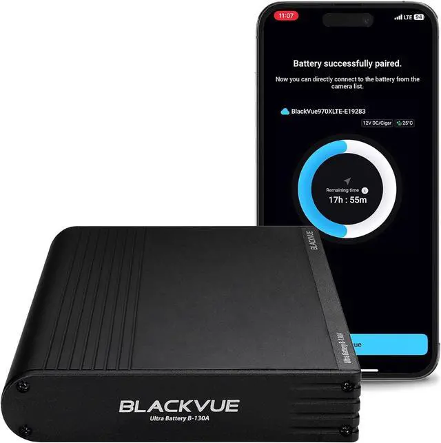 Main image of Blackvue B-130A Ultra Battery | Fast Charging Dash Cam Battery Pack, Up to 30 Hours Parking Mode, 12V/24V, USB Power, Smart App & Cloud Monitoring, Compatible Exclusively Dash cams