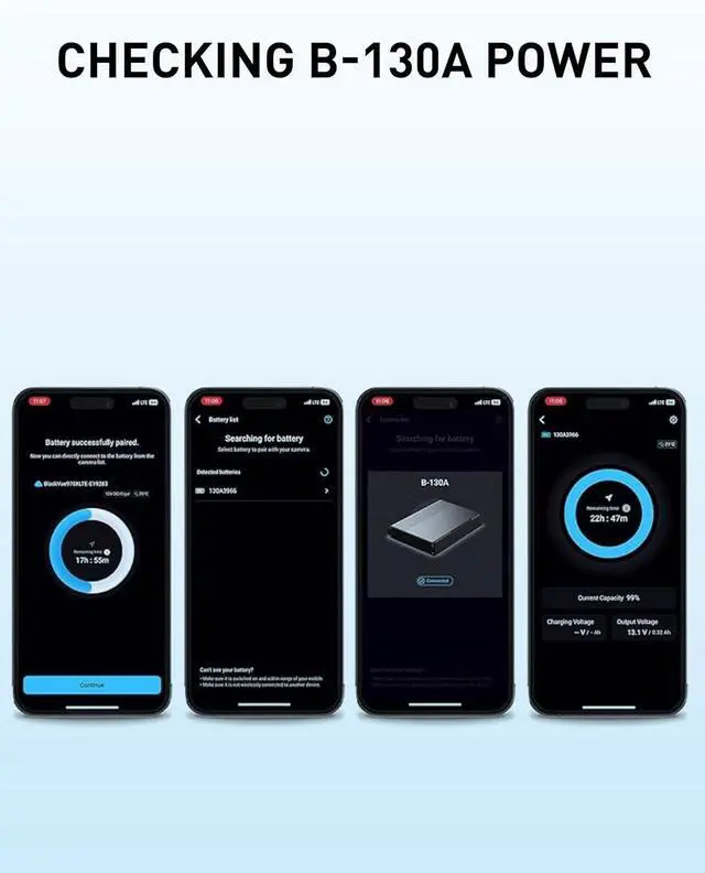 Alt view image 6 of 6 - Blackvue B-130A Ultra Battery | Fast Charging Dash Cam Battery Pack, Up to 30 Hours Parking Mode, 12V/24V, USB Power, Smart App & Cloud Monitoring, Compatible Exclusively Dash cams