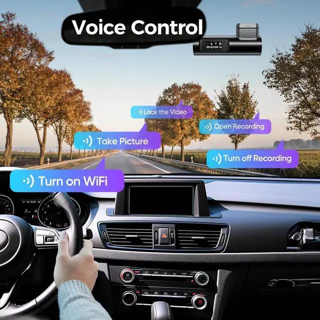 Alt view image 6 of 7 - D500 Smart Dash Cam for Cars, 4K Front Dash Cam with WiFi&GPS, 0.96" LCD Display Car Camera, Night Vision, WDR, Parking Mode, Loop Recording, G-Sensor, 150° Wide Angle