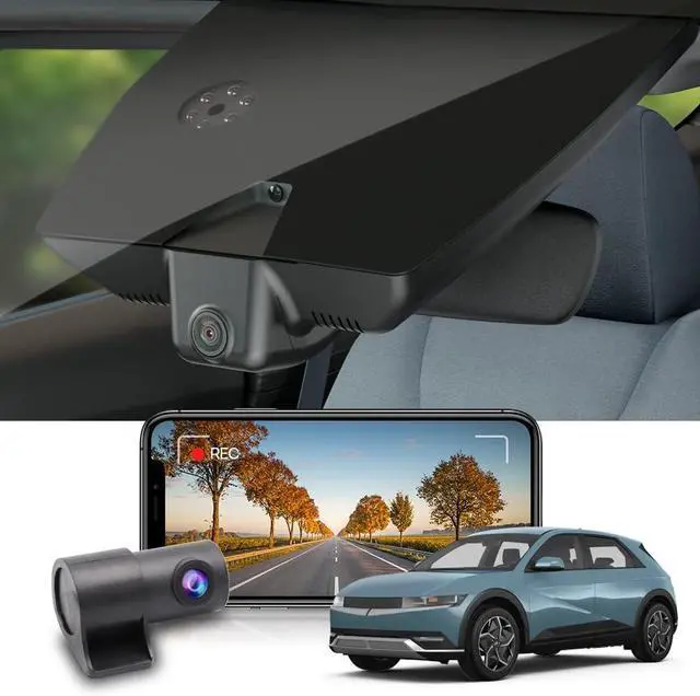 Main image of Fitcamx Dual 4K+Rear 1080P Dash Cam Adapts for Hyundai IONIQ 5 2022-2024 (6 Vents) SE Standard Range SEL Limited, OEM Look, WiFi & APP, 2 Way HD Video, Loop Recording G-Sensor, Easy to Set, 128GB Card