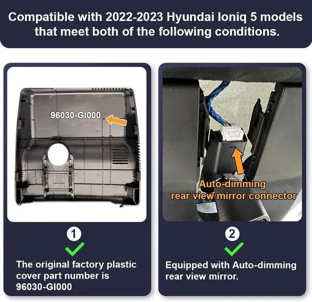 Alt view image 3 of 7 - Fitcamx Dual 4K+Rear 1080P Dash Cam Adapts for Hyundai IONIQ 5 2022-2024 (6 Vents) SE Standard Range SEL Limited, OEM Look, WiFi & APP, 2 Way HD Video, Loop Recording G-Sensor, Easy to Set, 128GB Card